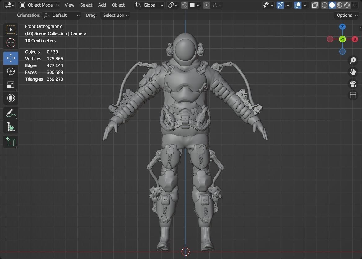 Space suit - Scifi astro ranger 2 Low-poly 3D model_18