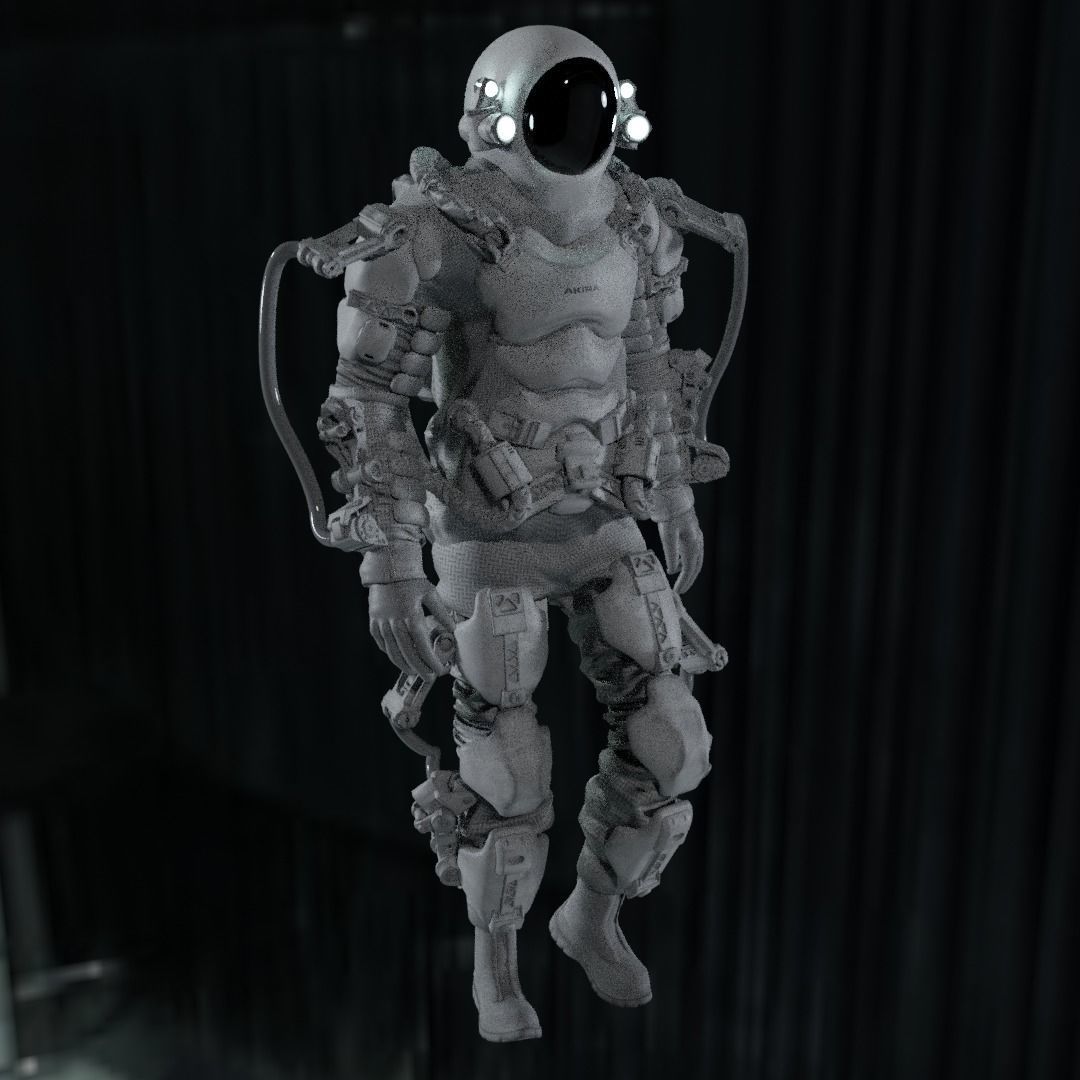 Space suit - Scifi astro ranger 2 Low-poly 3D model_28