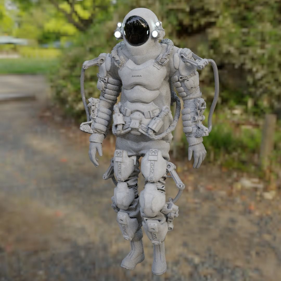 Space suit - Scifi astro ranger 2 Low-poly 3D model_12