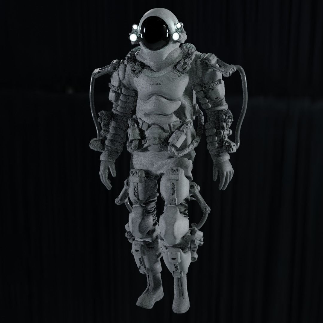 Space suit - Scifi astro ranger 2 Low-poly 3D model_2