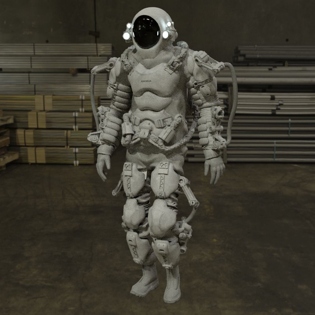 Space suit - Scifi astro ranger 2 Low-poly 3D model_9