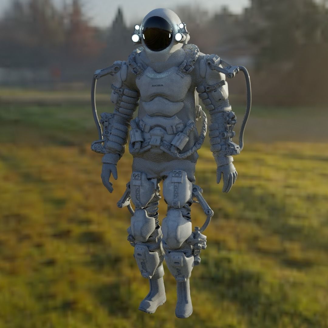 Space suit - Scifi astro ranger 2 Low-poly 3D model_3