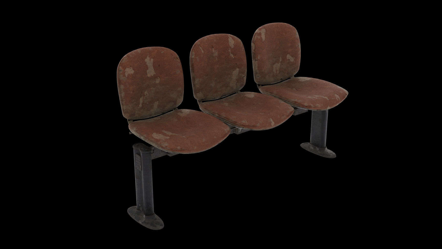 Waiting Room Chairs Abandoned Low-poly 3D model_5