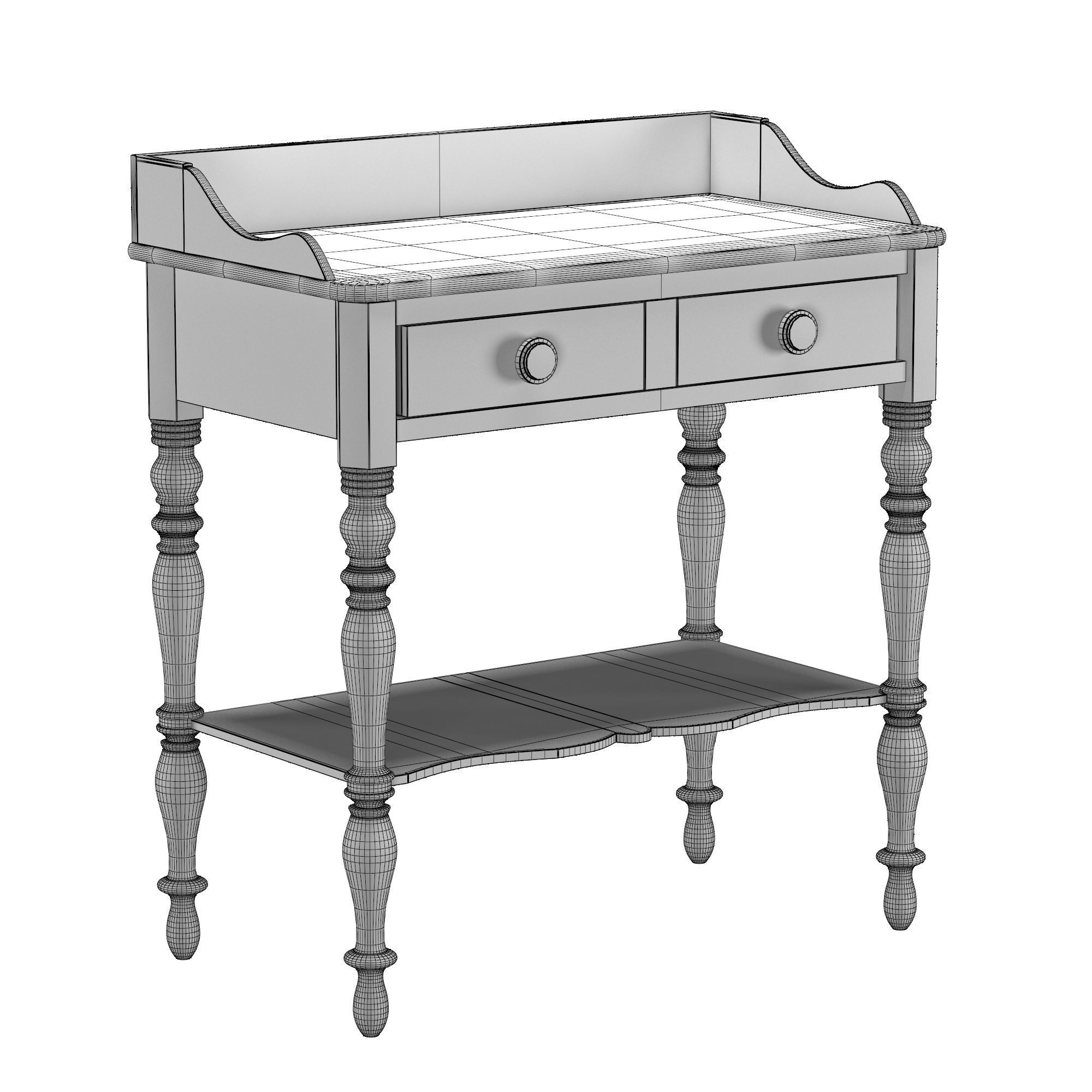 Console Dressing table Vita 3D model_4
