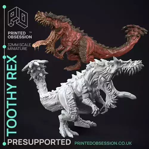 Toothy Rex - 3D Printable TTRPG - PRESUPPORTED - 32mm Scale