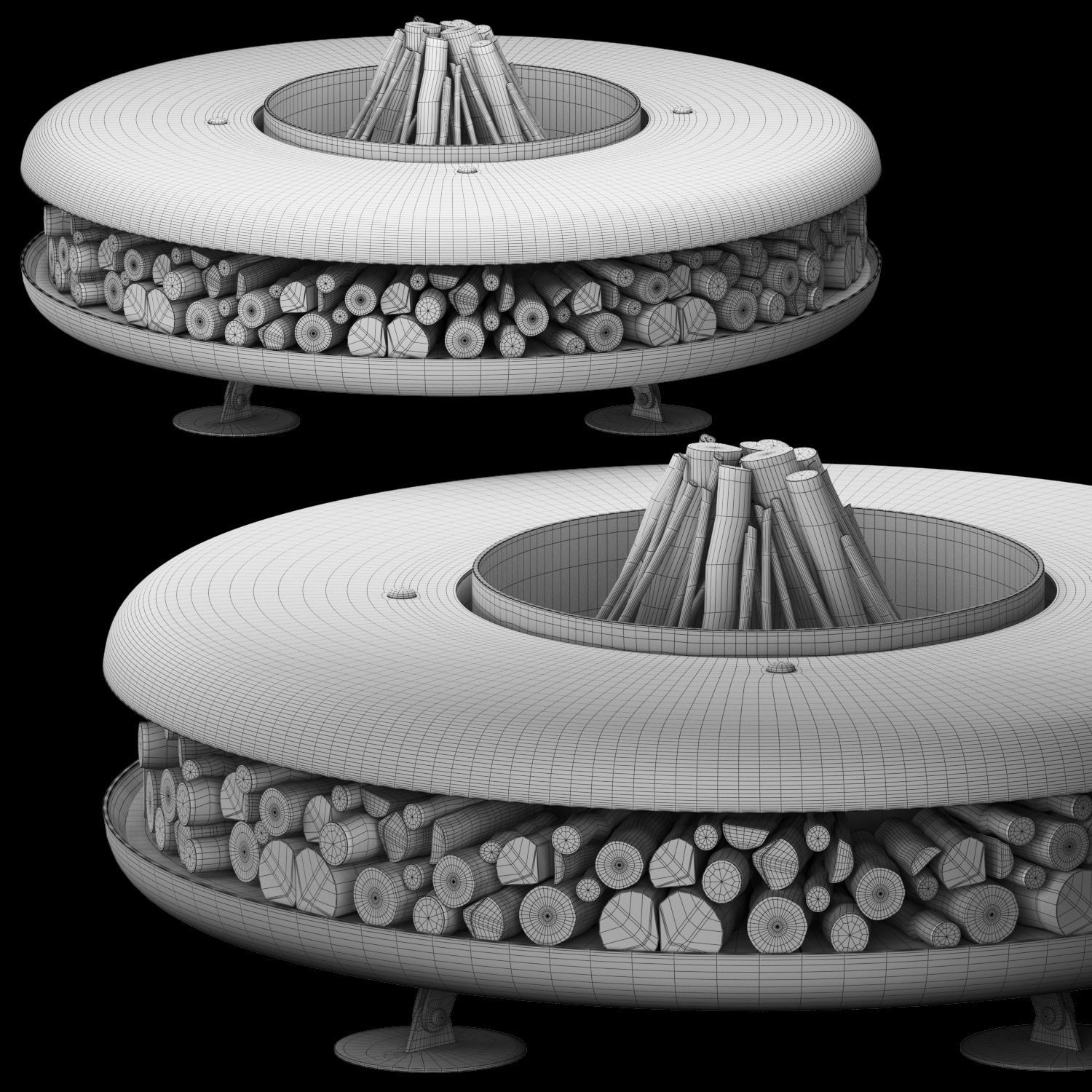 Fire pit moon  3D model_4