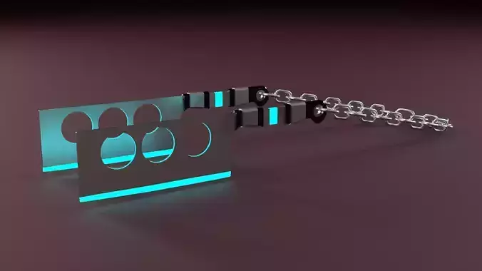 Cyberpunk cleavers on a chain 3D model