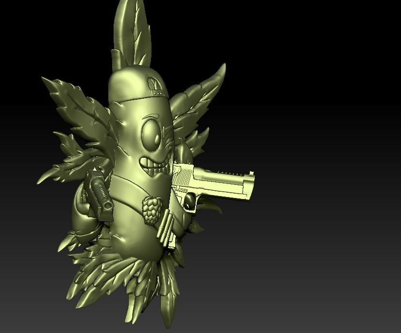 Gun Leaf Pendant 3D print model_5
