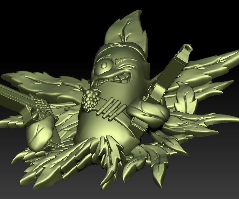 Gun Leaf Pendant 3D print model_6