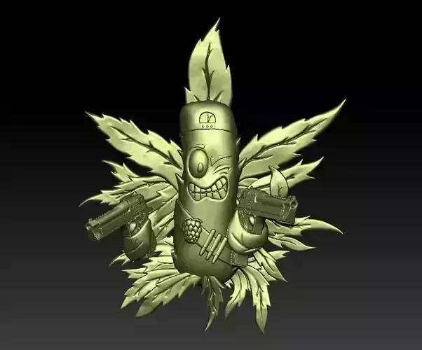 Gun Leaf Pendant 3D print model