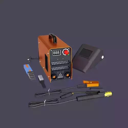 Welding machine Eelding man helmet Electrode holder Set 3D model