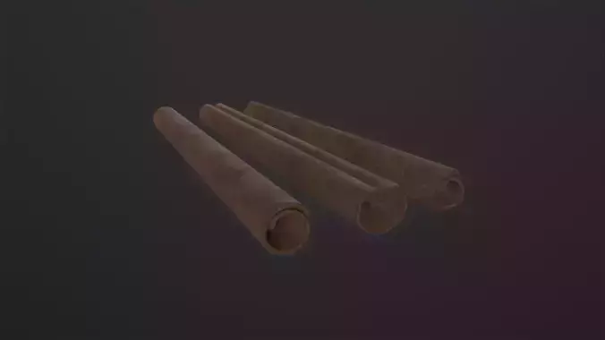 Cinnamon Sticks 3D Model Low-poly 3D model