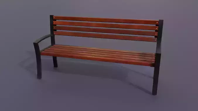 Realistic Wooden Bench - PBR Textured Low-Poly 3D Asset