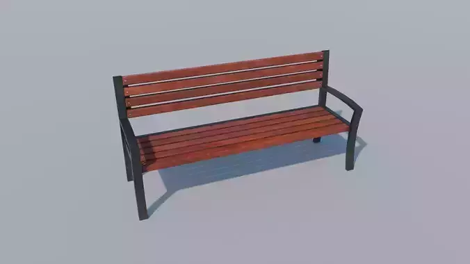Realistic Wooden Bench - PBR Textured Low-Poly 3D Asset