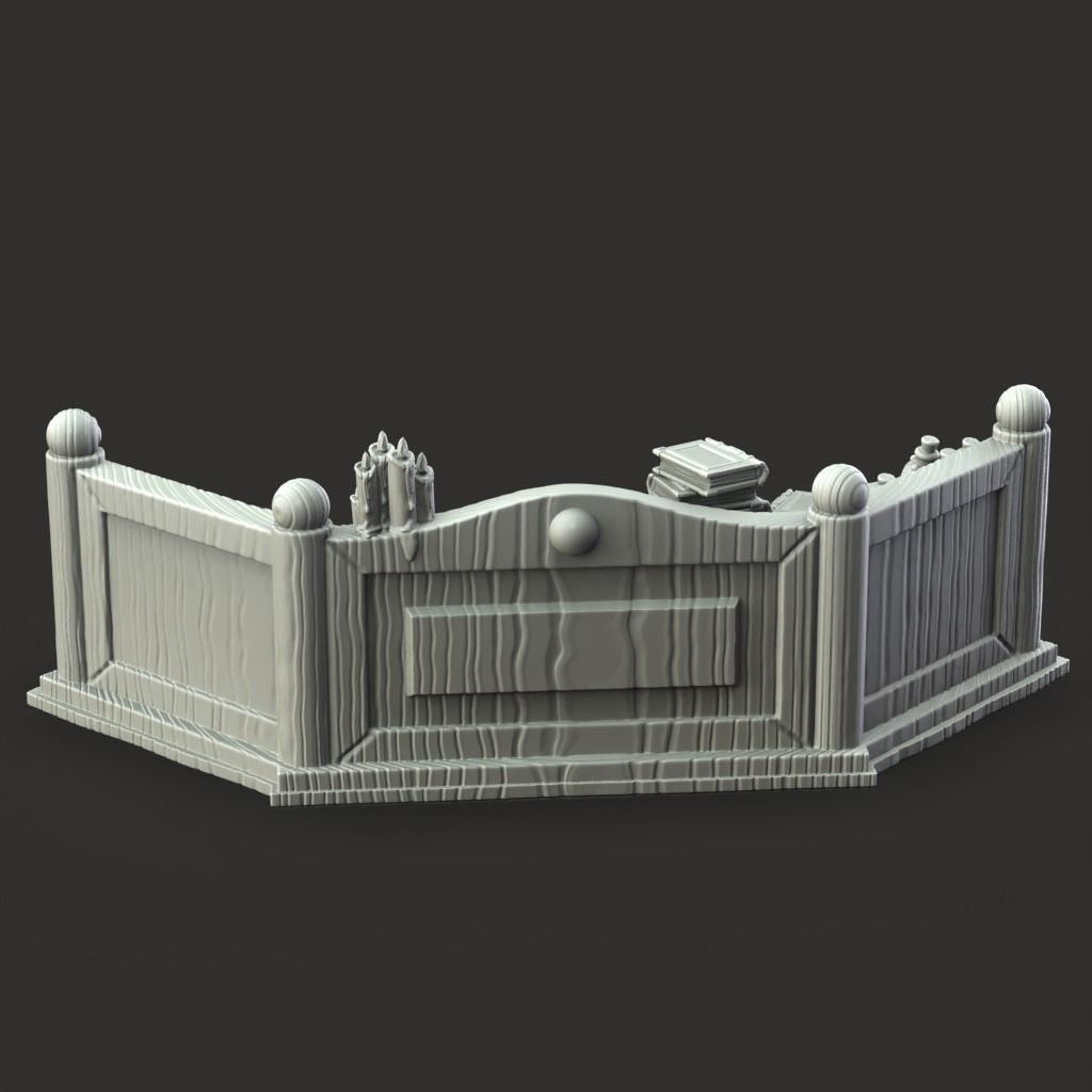 Desk and Dice Shelves - 3D Printable TTRPG - PRESUPPORTED - 32mm 3D print model_5