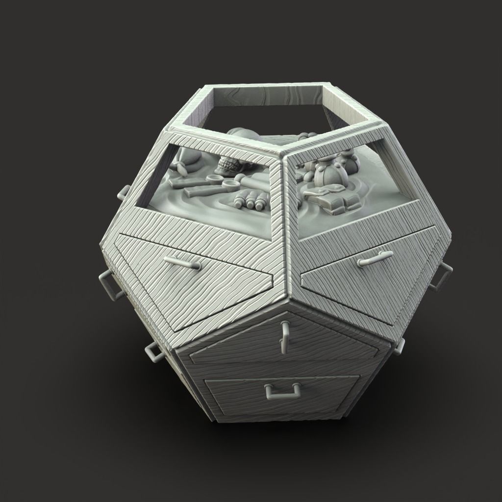 Desk and Dice Shelves - 3D Printable TTRPG - PRESUPPORTED - 32mm 3D print model_21