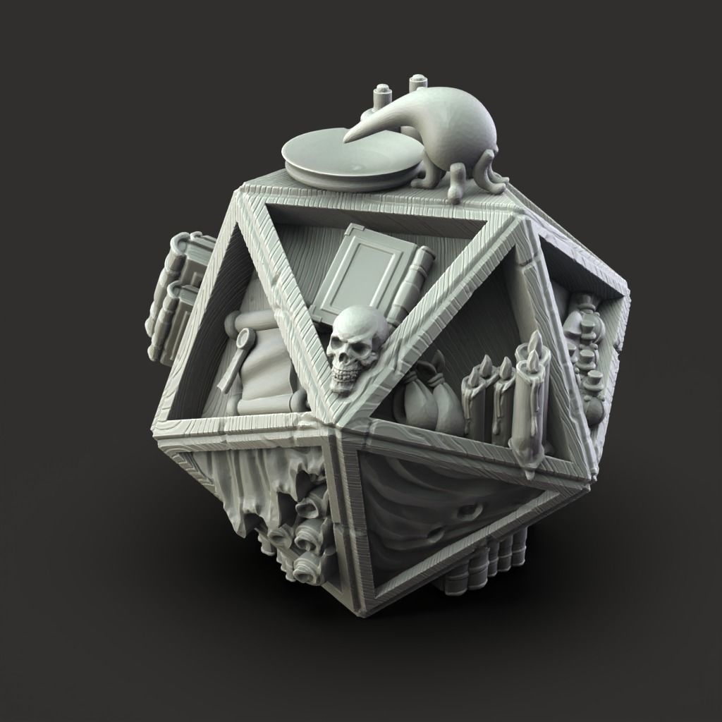 Desk and Dice Shelves - 3D Printable TTRPG - PRESUPPORTED - 32mm 3D print model_8