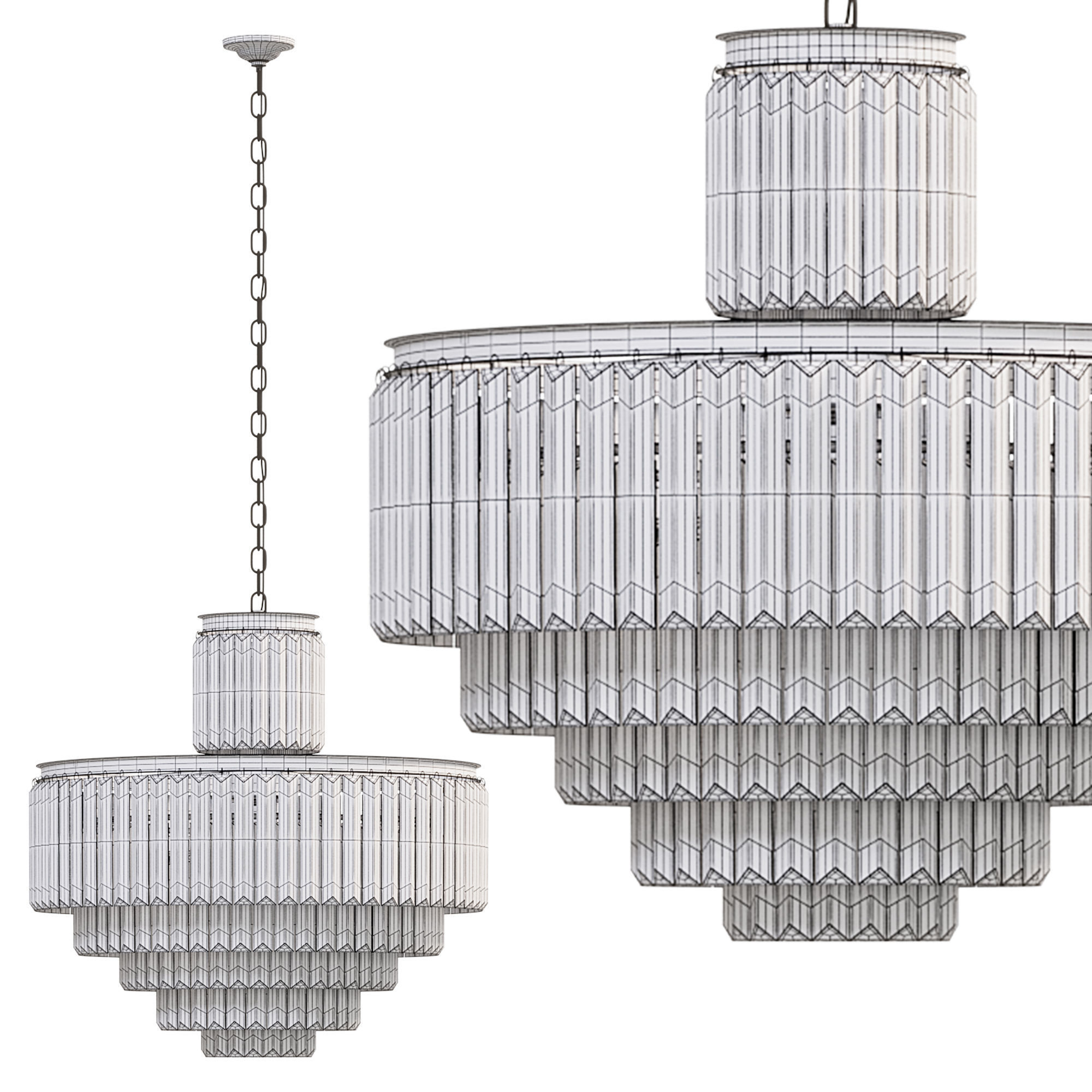 Leyland 22 light chandelier by arhaus 3D model_2