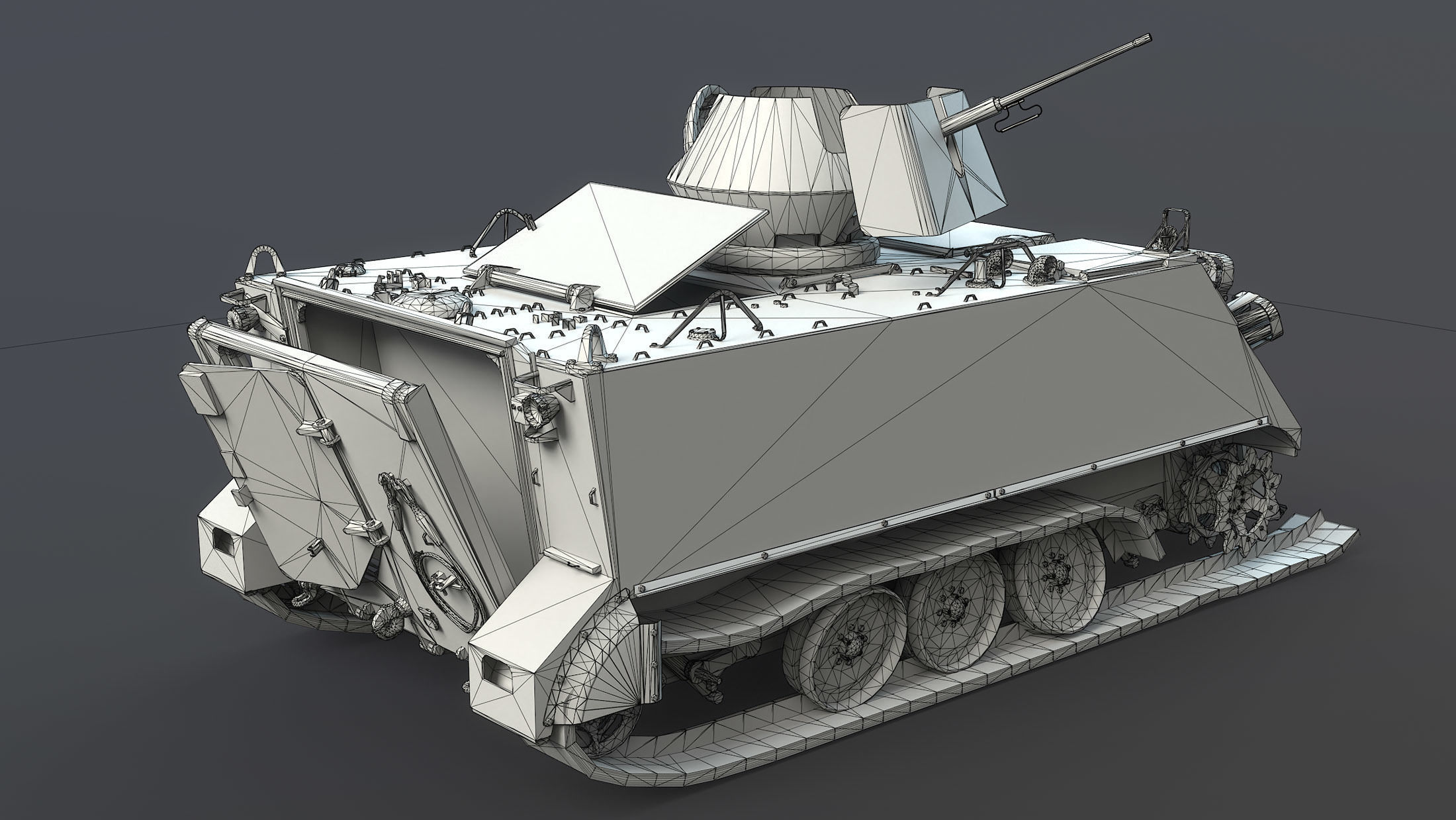 M113 APC Destroyed Game Ready Low-poly 3D model_7