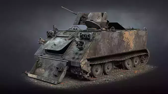 M113 APC Destroyed Game Ready Low-poly 3D model