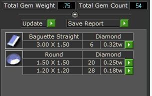 Baguette Halo Stud Earring 3D print model_2