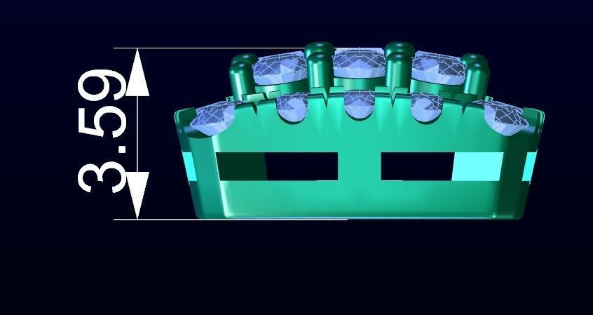 Baguette Halo Stud Earring 3D print model_6