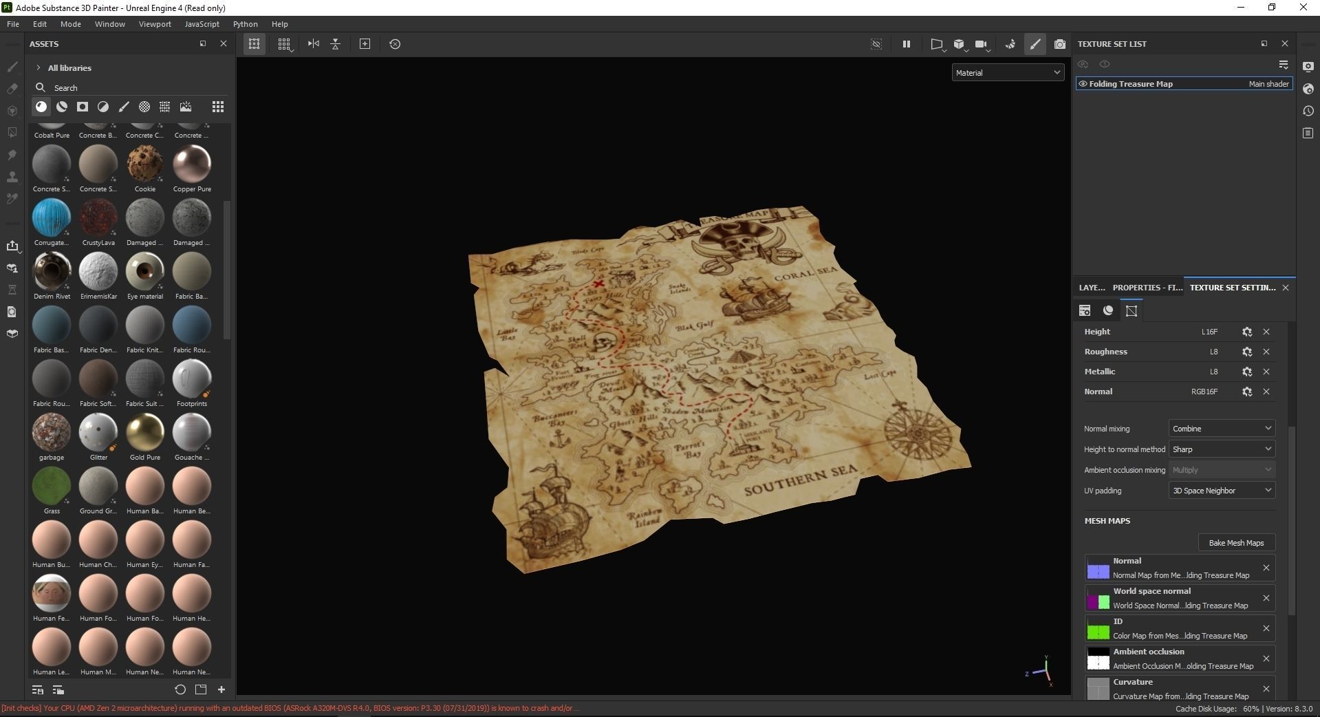 Folding Treasure Map 3D Model Low-poly 3D model_8