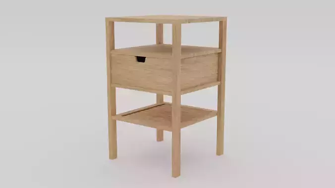 LowPoly Wooden Nightstand GameReady Furniture Asset Low-poly 3D model LowPoly Wooden Nightstand GameReady Furniture Asset Low-poly 3D model