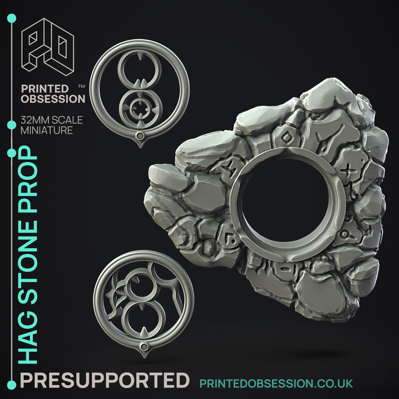 Hag Stone - 3D Printable TTRPG - PRESUPPORTED - 32mm Scale 3D print model_2