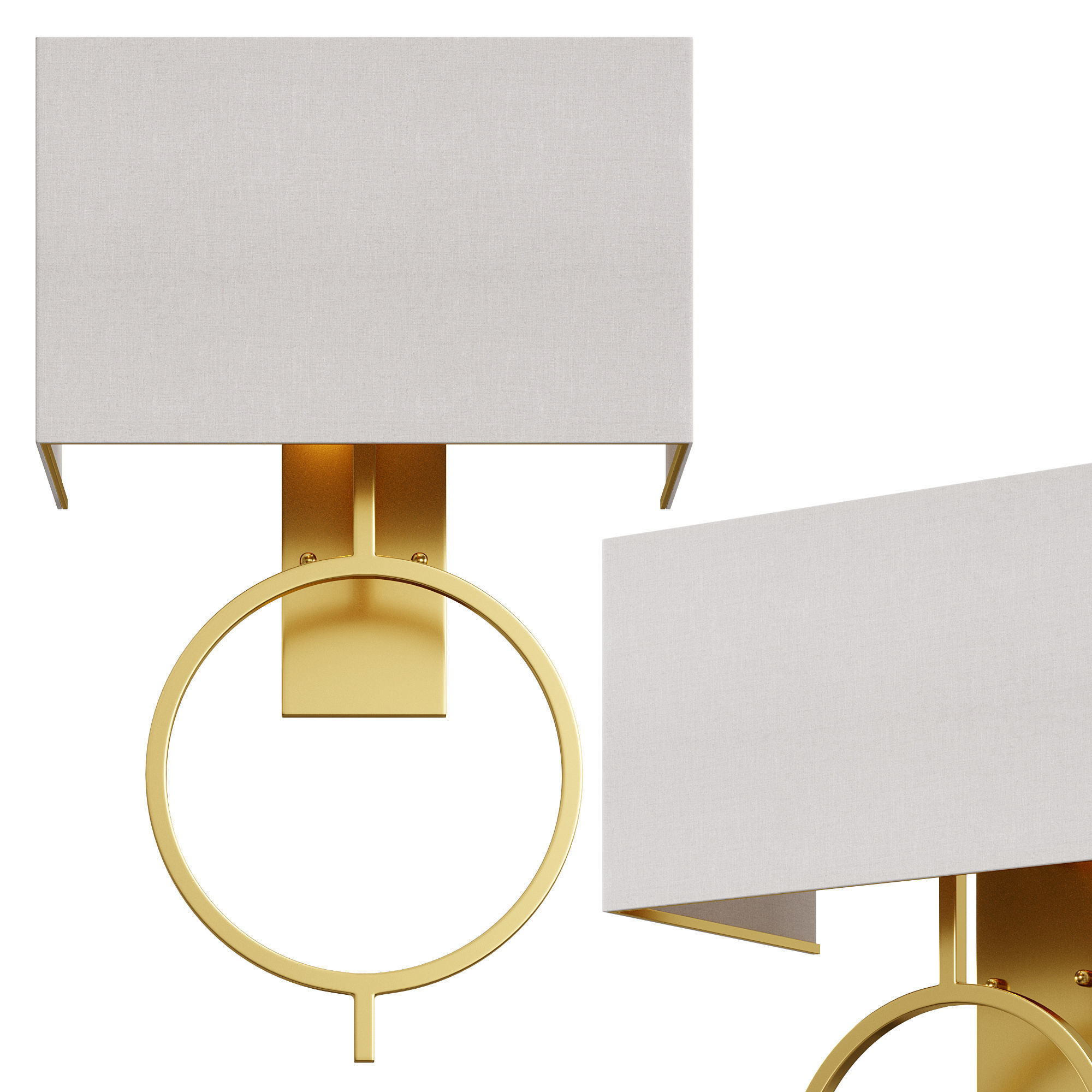 Rhys Brass Sconce By Arhaus 3D model_1