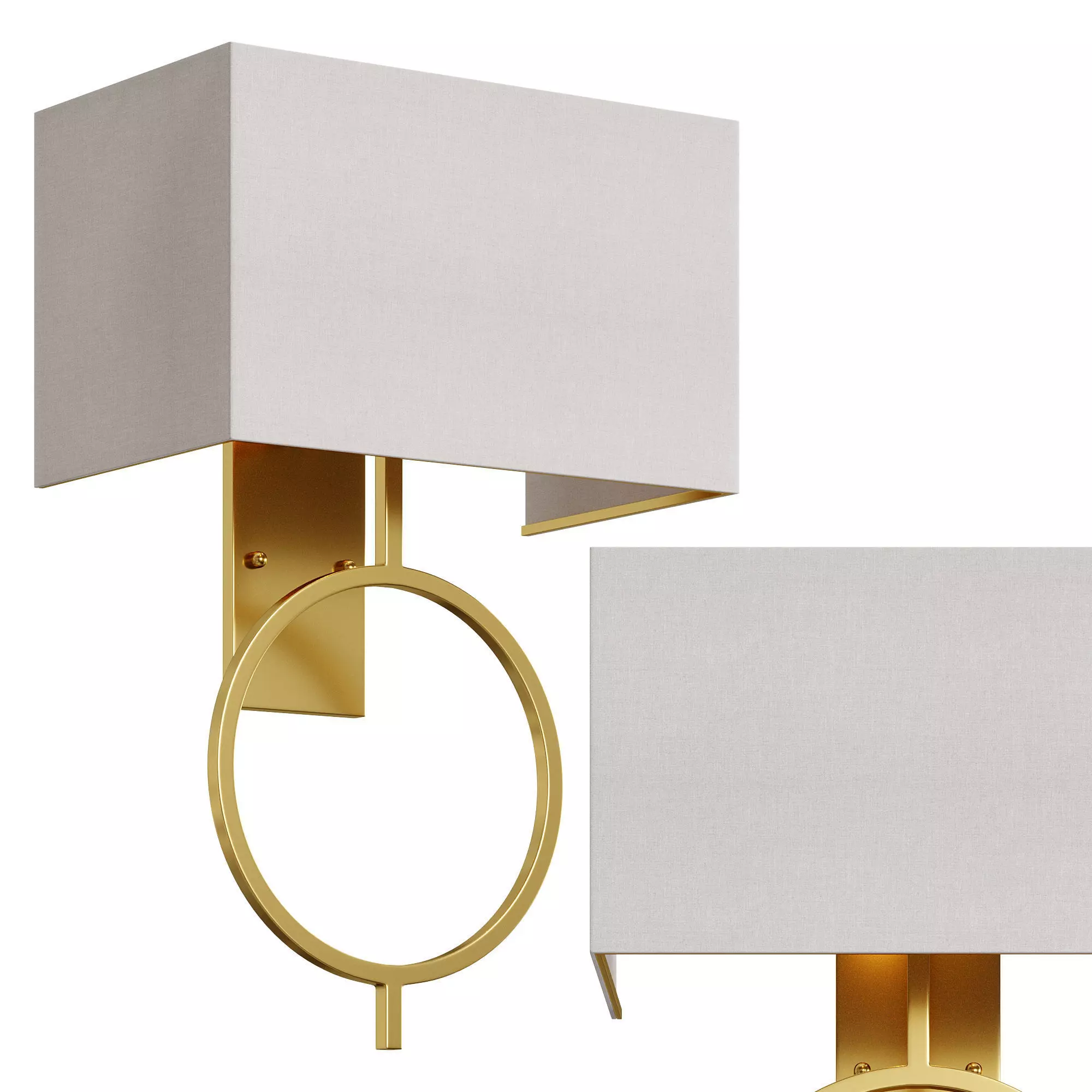 Rhys Brass Sconce By Arhaus 3D model_0