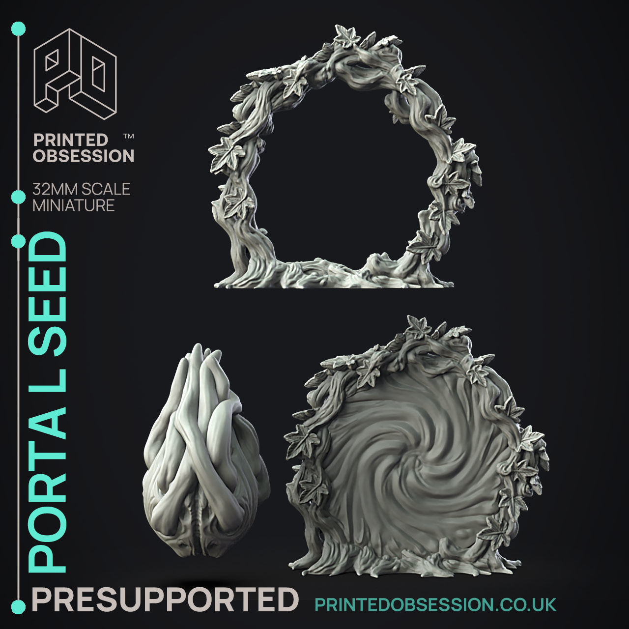 Portal Seed - 3D Printable TTRPG - PRESUPPORTED - 32mm Scale 3D print model_2