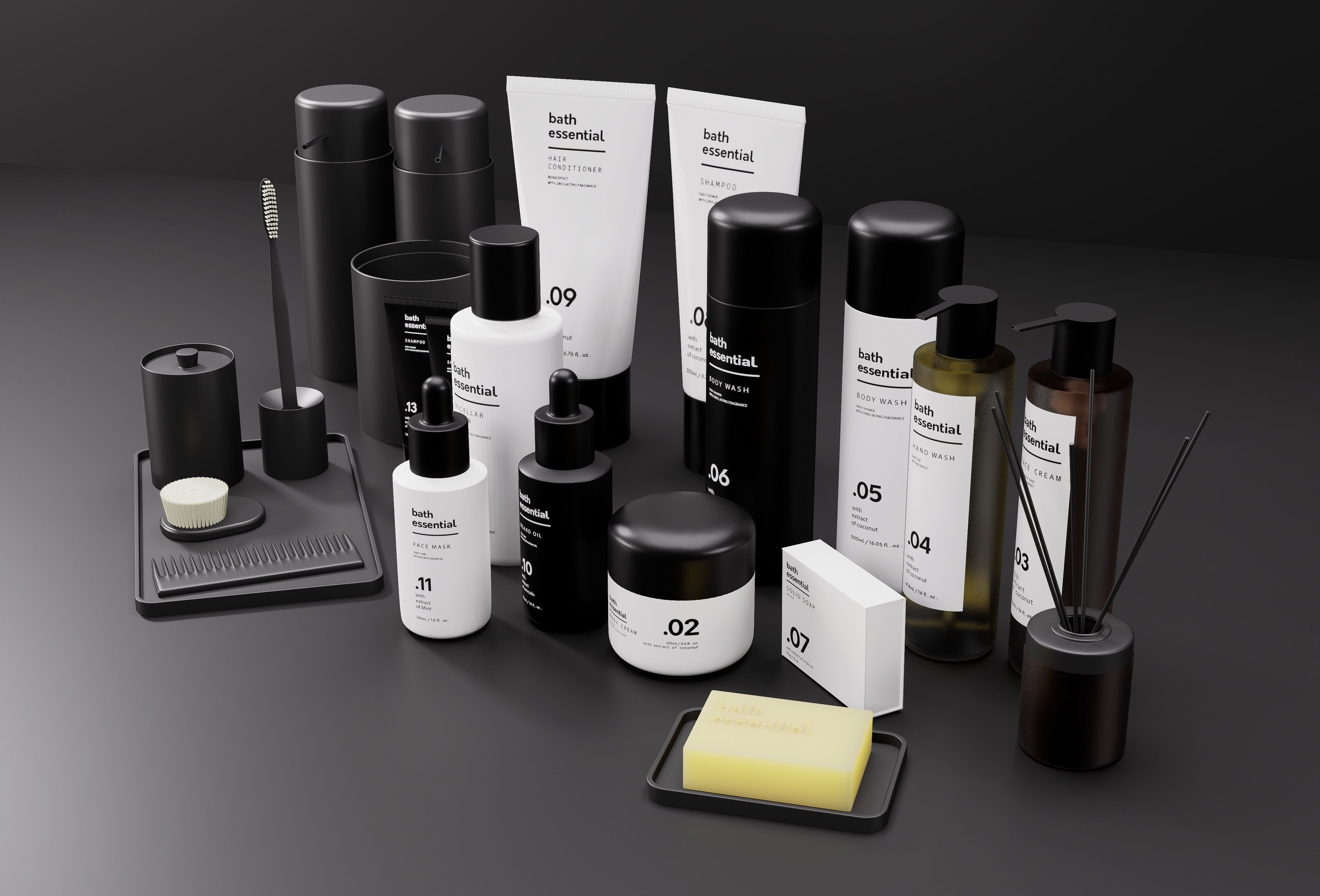 Bath Essentials Set D5Render 3D model_3