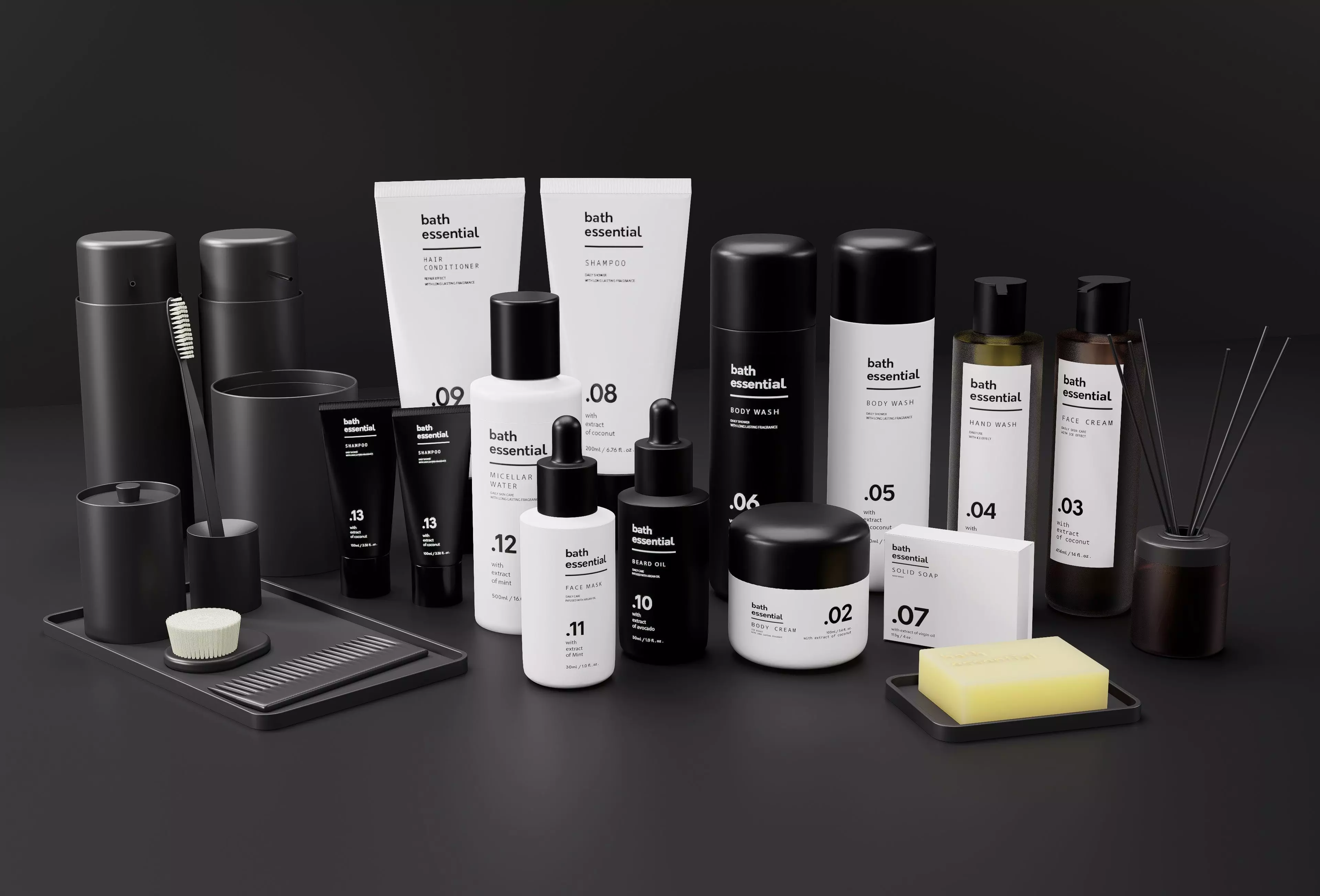 Bath Essentials Set D5Render 3D model_0