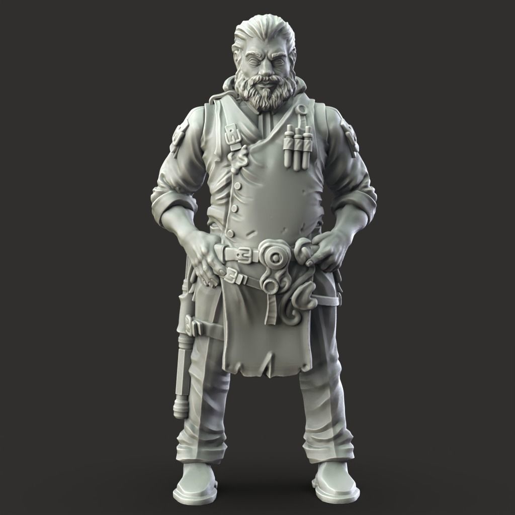 Shop Keeper - 3D Printable TTRPG - PRESUPPORTED - 32mm Scale 3D print model_6