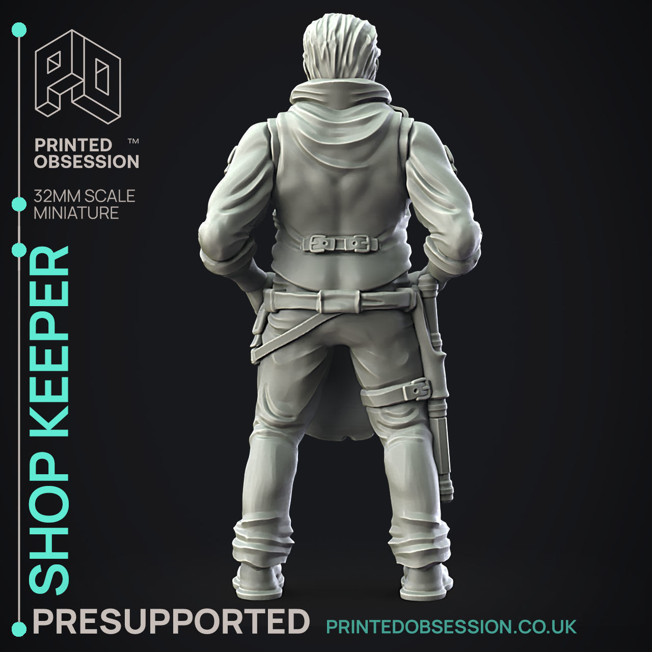 Shop Keeper - 3D Printable TTRPG - PRESUPPORTED - 32mm Scale 3D print model_5