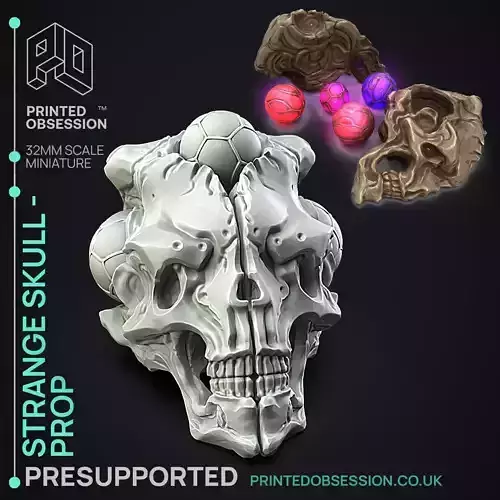 Strange Skull - 3D Printable TTRPG - PRESUPPORTED - 32mm Scale