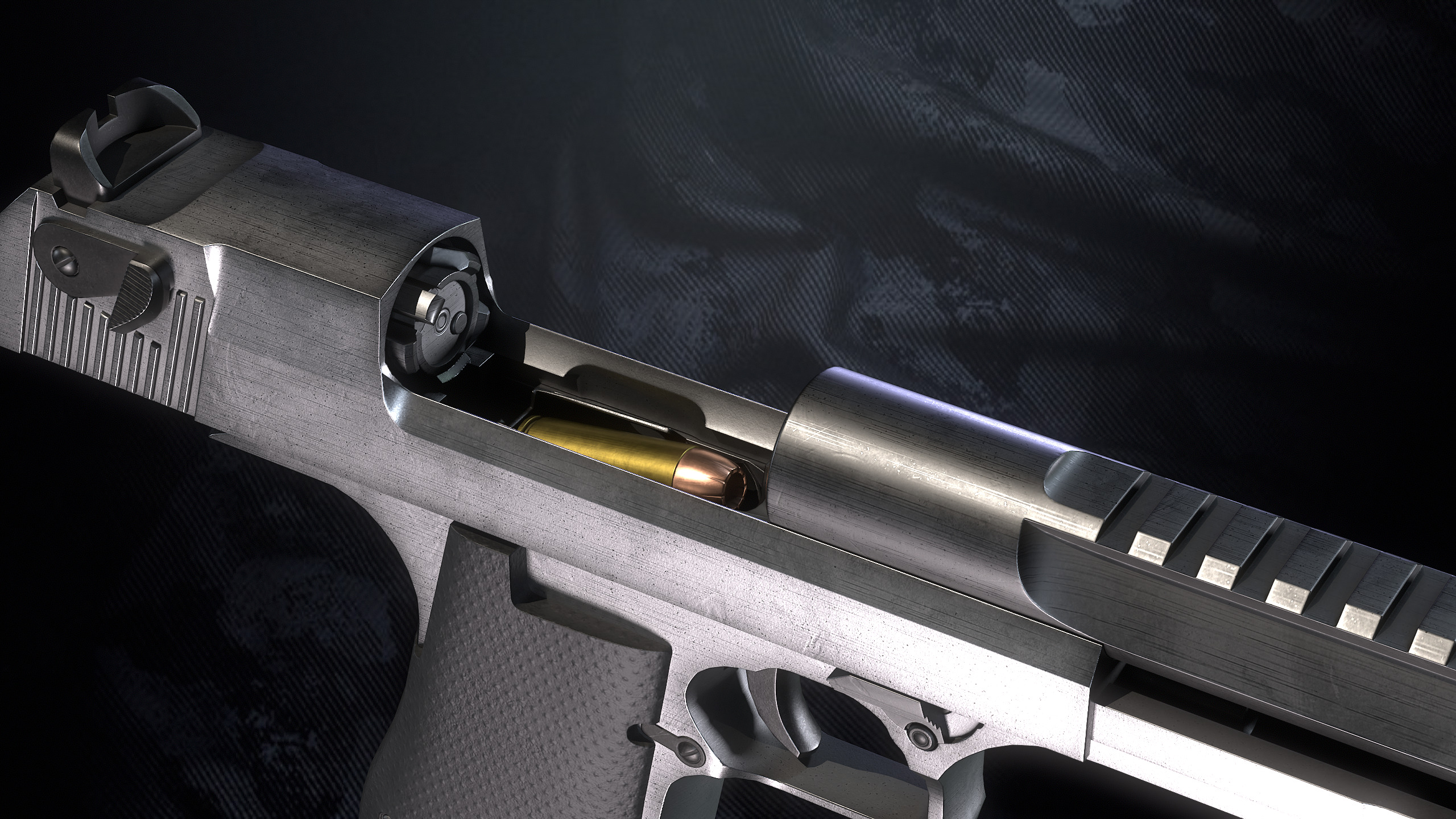 GDE50C Pistol With Hands and Weapon Case Low-poly 3D model_16