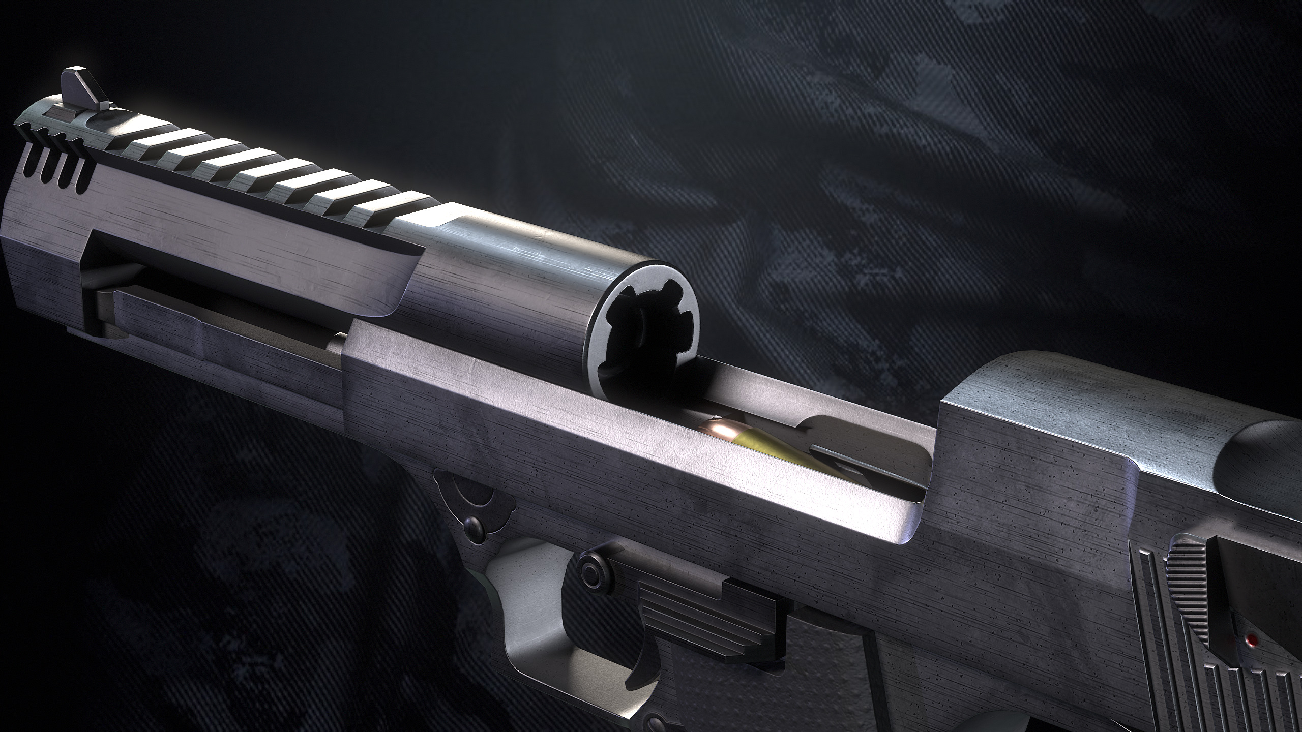 GDE50C Pistol With Hands and Weapon Case Low-poly 3D model_18