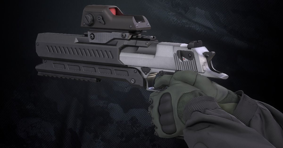 GDE50C Pistol With Hands and Weapon Case Low-poly 3D model_3