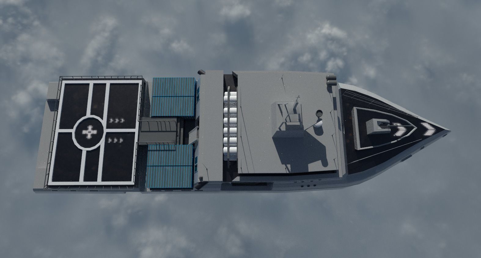 Low poly 3d Model of vessels pack Low-poly 3D model_9