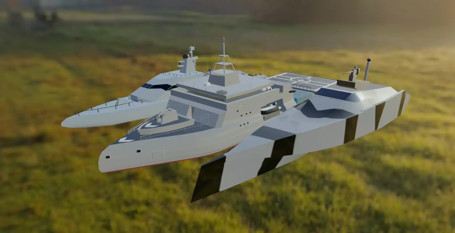 Low poly 3d Model of vessels pack Low-poly 3D model_0