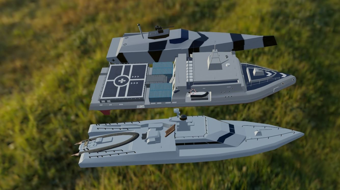 Low poly 3d Model of vessels pack Low-poly 3D model_20