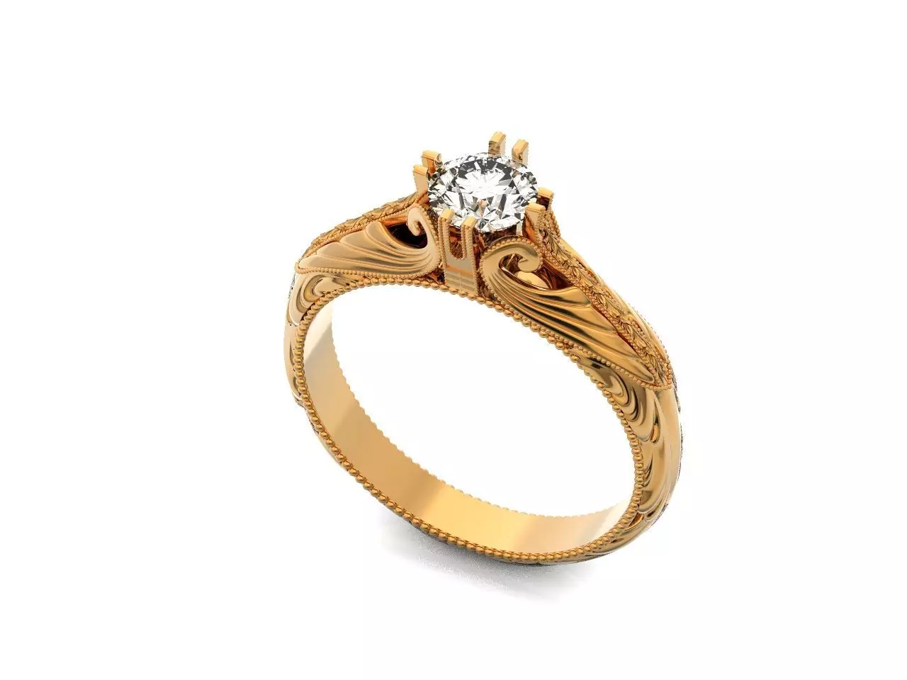 vintage inspired engagement ring 896 3D print model