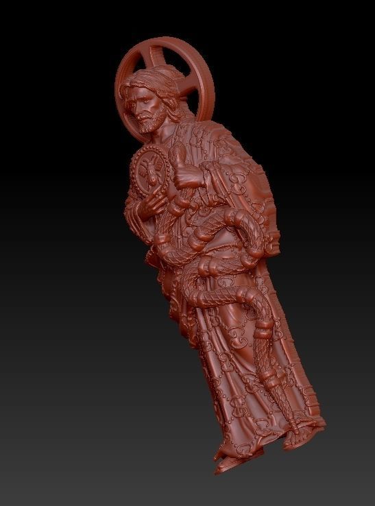 Saint Jude Pendant 3D print model_4