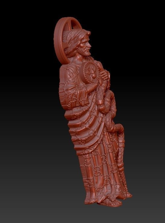 Saint Jude Pendant 3D print model_3