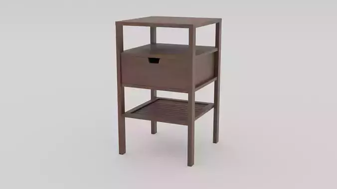 LowPoly Dark Wooden Nightstand GameReady Furniture Asset Low-poly 3D model LowPoly Dark Wooden Nightstand GameReady Furniture Asset Low-poly 3D model