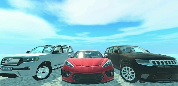 Corvette  Low-poly 3D model