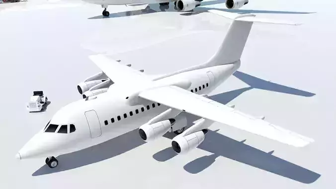 BAe 146-100 Avro RJ70 Low Poly Static Model Blank 