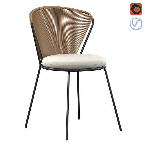 PEEK RATTAN OUTDOOR DINING CHAIR 3D model